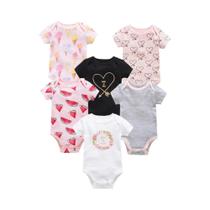 Conjunto De 3 Peças De Body De Manga Curta Para Bebês Meninas 0-12 Meses, Roupas De Verão Em Algodão