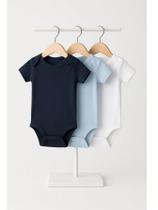 Conjunto de 3 peças de Bodysuit Kimono de Manga Curta de cor sólida para bebês masculinos