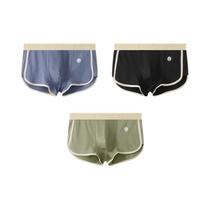 Conjunto De 3 Peças De Boxer Slim Fit Respirável Para Homens, Cuecas Confortáveis De Cintura Média