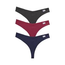 Conjunto De 3 Peças De Calcinhas Sexy De Algodão Para Mulheres, G-String Respirável E Macio Com