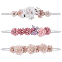 Conjunto de 3 peças de faixa de cabelo BFNAA Girl Baby Floral Elastic