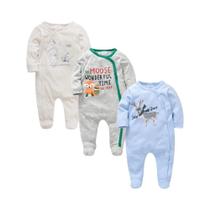 Conjunto De 3 Peças De Macacão De Manga Longa Para Bebês Meninas Com Design De Bolinhas, Roupas