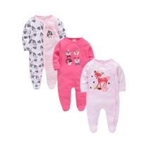 Conjunto De 3 Peças De Macacão De Manga Longa Para Bebês Meninas Com Design De Bolinhas, Roupas