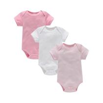 Conjunto De 3 Peças De Macacão Para Bebê Menino E Menina, Verão, Algodão Macio, Macacão De Cor