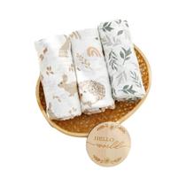 Conjunto De 3 Peças De Manta De Muslin Para Bebê 100% Algodão Para Dormir E Viajar HappyFlute Conjunto De 3 Peças De Manta De Muslin Para Bebê 100% Algodão Para Dormir E Viajar HappyFlute
