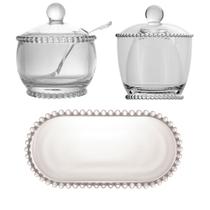 Conjunto de 3 Peças Pearl com Travessa - Wolff