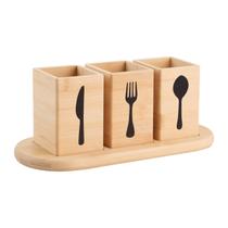 Conjunto De 3 Peças Porta Talheres Bambu Organizador Cozinha Conjunto De 3 Peças Porta Talheres Bambu Organizador Cozinha