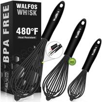 Conjunto de 3 peças pretas em silicone e aço inoxidável Whisk Walfos