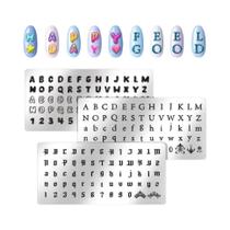 Conjunto De 3 Placas De Estampagem De Unhas Com Letras E Números, Kit De Estêncil Para Arte De Unhas Conjunto De 3 Placas De Estampagem De Unhas Com Letras E Números, Kit De Estêncil Para Arte De Unhas