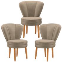 Conjunto de 3 Poltronas para Sala Mesa de Jantar Decor Resistente
