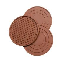 Conjunto De 3 Porta-Copos De Silicone Resistente Ao Calor Antiderrapante, Tapete De Secagem Para