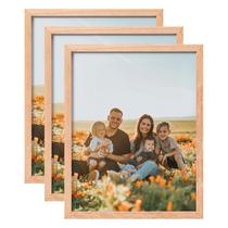 Conjunto de 3 porta-retratos ATOBART de madeira de carvalho 8x10 com vidro real Conjunto de 3 porta-retratos ATOBART de madeira de carvalho 8x10 com vidro real