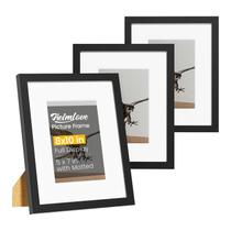 Conjunto de 3 porta-retratos Heimlove de 8 x 10 com tapete para 5 x 7 pretos