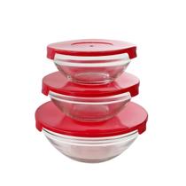 Conjunto De 3 Potes De Vidro Istambul Multiuso C/ Tampa Trava Design Moderno Cozinha Conjunto De 3 Potes De Vidro Istambul Multiuso C/ Tampa Trava Design Moderno Cozinha