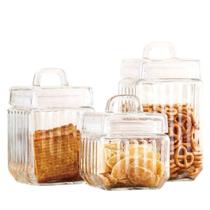 Conjunto de 3 Potes de Vidro Tampa com Alça Hermeticos Conjunto de 3 Potes de Vidro Tampa com Alça Hermeticos