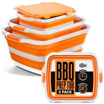 Conjunto de 3 Potes Dobráveis para Preparação de Alimentos Modern Innovations Laranja