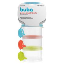 Conjunto De 3 Potes Empilháveis Para Leite Em Pó Buba 09373