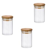 Conjunto de 3 potes Hermetico temperos chas 9x5 cm Charmoso