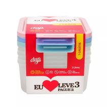 Conjunto de 3 Potes Hermético Tóquio 2L L3P2 DUP Conjunto de 3 Potes Hermético Tóquio 2L L3P2 DUP