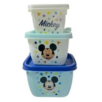 Conjunto de 3 Potes Infantil Conect Plasútil Personagem 140 ml, 270 ml e 470 ml.