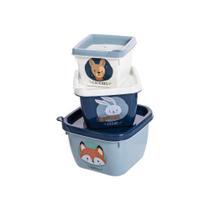 Conjunto De 3 Potes Infantil Conect Plasútil Personagem