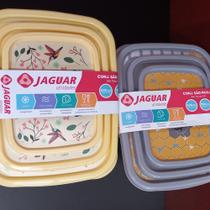 Conjunto de 3 potes Jaguar com variações de cores - Jaguar Utilidades