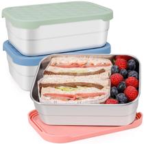 Conjunto de 3 Potes para Alimentos Caperci 720ml à Prova de Vazamentos e Livre de BPA