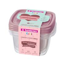 Conjunto de 3 Potes Plástico 800ml Sortido Sanremo Conjunto de 3 Potes Plástico 800ml Sortido Sanremo