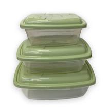 Conjunto de 3 Potes Retangulares 1500ml, 700ml e 350ml - Rainha Conjunto de 3 Potes Retangulares 1500ml, 700ml e 350ml - Rainha
