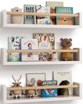 Conjunto de 3 prateleiras flutuantes para livros de quarto infantil G&W Gruwald Conjunto de 3 prateleiras flutuantes para livros de quarto infantil G&W Gruwald