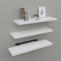 Conjunto de 3 prateleiras flutuantes Upassion brancas de 60 cm para decoração de casa Conjunto de 3 prateleiras flutuantes Upassion brancas de 60 cm para decoração de casa