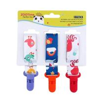 Conjunto De 3 Prendedores De Chupeta Com Estampa De Desenho Animado Para Bebês