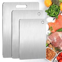 Conjunto de 3 tábuas de corte de titânio de dupla face para alimentos