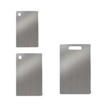 Conjunto De 3 Tábuas De Corte Em Aço Inoxidável Sem BPA, Antiderrapantes, Laváveis Na Máquina De