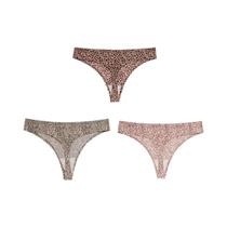 Conjunto De 3 Tangas Sexy De Leopardo Para Mulheres, Lingerie Sem Costura E Respirável, Moda T-Back Conjunto De 3 Tangas Sexy De Leopardo Para Mulheres, Lingerie Sem Costura E Respirável, Moda T-Back