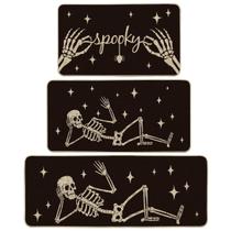 Conjunto de 3 tapetes Artoid Mode Spooky Skeleton, preto 43x74+43x91+43x119 cm