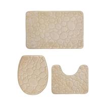 Conjunto De 3 Tapetes De Banho Antiderrapantes De Secagem Rápida, Macios, Com Alta Absorção De Água Conjunto De 3 Tapetes De Banho Antiderrapantes De Secagem Rápida, Macios, Com Alta Absorção De Água