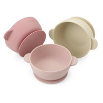 Conjunto de 3 Tigelas para Bebês PandaEar de Silicone com Ventosa, Livre de BPA Conjunto de 3 Tigelas para Bebês PandaEar de Silicone com Ventosa, Livre de BPA
