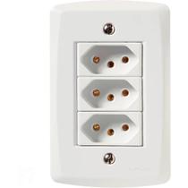 Conjunto de 3 Tomadas 2p+t 10a 250v Branco-tramontina-57145076