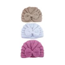 Conjunto De 3 Toucas De Inverno Para Bebê, Tricotadas, Quentes, Com Laço E Desenho De Urso, Para