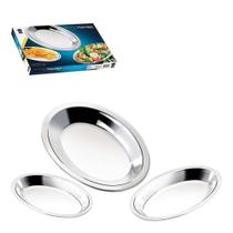 Conjunto de 3 Travessas Aço Inox