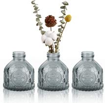 Conjunto de 3 vasos pequenos para peças centrais - vaso de vidro transparente para decoração de casa de fazenda, mini vaso de flores de casamento para escritório doméstico, sala de estar, decoração de prateleira de mesa de jantar, presente de plant Conjunto de 3 vasos pequenos para peças centrais - vaso de vidro transparente para decoração de casa de fazenda, mini vaso de flores de casamento para escritório doméstico, sala de estar, decoração de prateleira de mesa de jantar, presente de plant