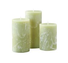 Conjunto de 3 velas cilíndricas Becky Home verde sálvia Conjunto de 3 velas cilíndricas Becky Home verde sálvia
