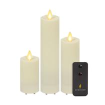 Conjunto de 3 velas LED Flameless Pillar Luminara Outdoor
