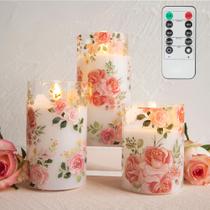 Conjunto de 3 velas LED sem chama LUSHARBOR com controle remoto