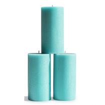 Conjunto de 3 velas Pillar CANDWAX 3x6 turquesas sem perfume