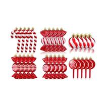 Conjunto De 30 Enfeites De Árvore De Natal Em Forma De Pirulito De 6-10cm Para Decoração De Festas,