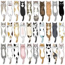 Conjunto De 30 Marcadores De Livro De Gato Em Estilo Cartoon, Criativos E Artísticos Para Leitura