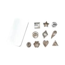 Conjunto de 30 Mini Formas para Assados em Aço Inoxidável - Padrão Geométrico para Biscoitos e Frutas