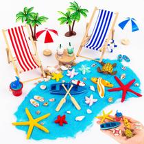 Conjunto de 30 peças para decoração de casa de bonecas em miniatura LHSYFBZ Beach